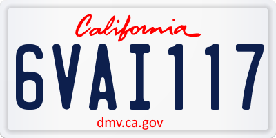 CA license plate 6VAI117