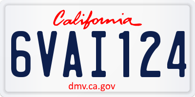 CA license plate 6VAI124