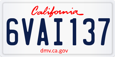 CA license plate 6VAI137