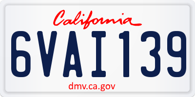 CA license plate 6VAI139