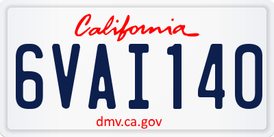CA license plate 6VAI140