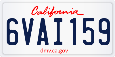 CA license plate 6VAI159