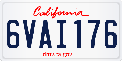CA license plate 6VAI176