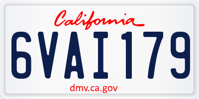 CA license plate 6VAI179