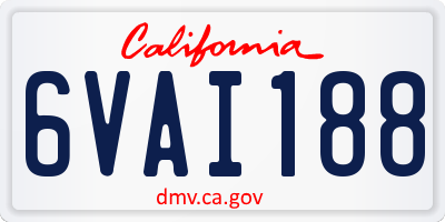 CA license plate 6VAI188