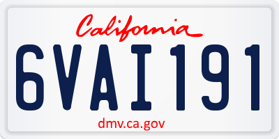 CA license plate 6VAI191
