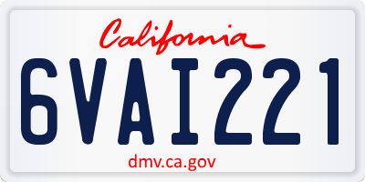 CA license plate 6VAI221