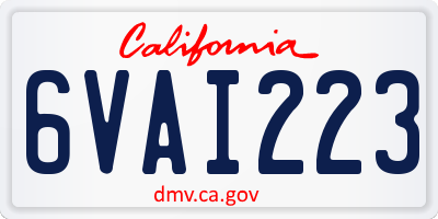 CA license plate 6VAI223