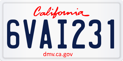 CA license plate 6VAI231