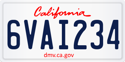 CA license plate 6VAI234