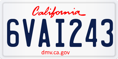 CA license plate 6VAI243