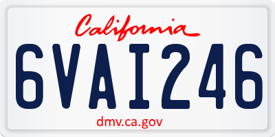 CA license plate 6VAI246