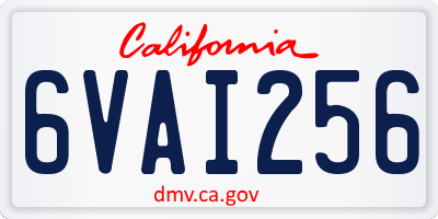 CA license plate 6VAI256