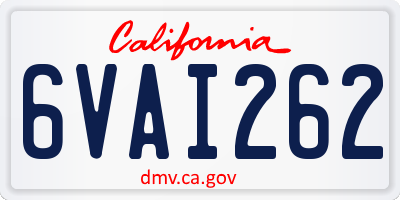 CA license plate 6VAI262