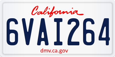 CA license plate 6VAI264