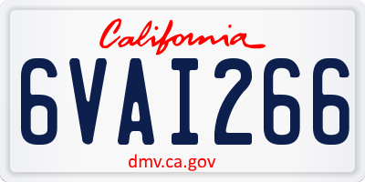 CA license plate 6VAI266