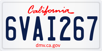CA license plate 6VAI267