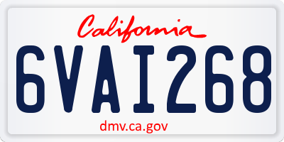 CA license plate 6VAI268
