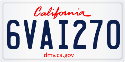 CA license plate 6VAI270