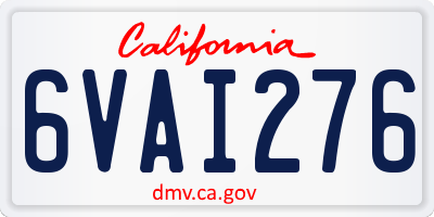 CA license plate 6VAI276