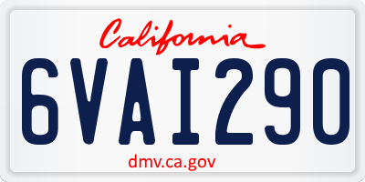 CA license plate 6VAI290