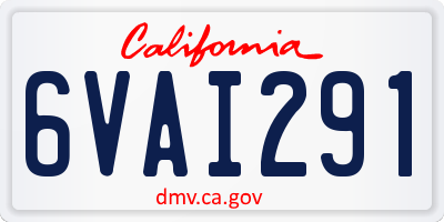 CA license plate 6VAI291