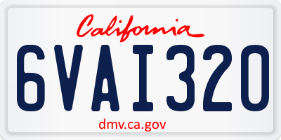 CA license plate 6VAI320
