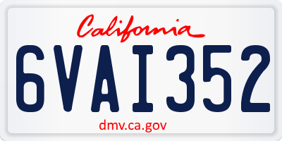 CA license plate 6VAI352