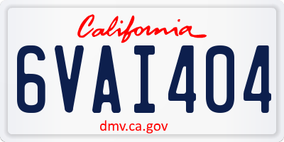 CA license plate 6VAI404