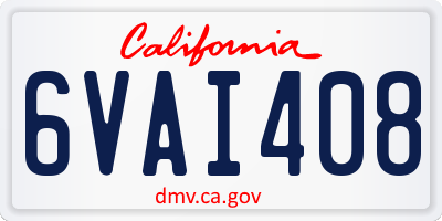 CA license plate 6VAI408