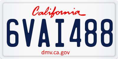 CA license plate 6VAI488