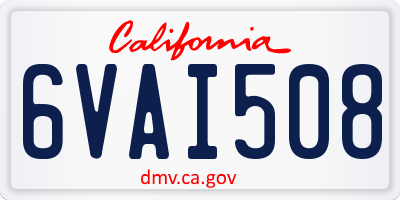 CA license plate 6VAI508