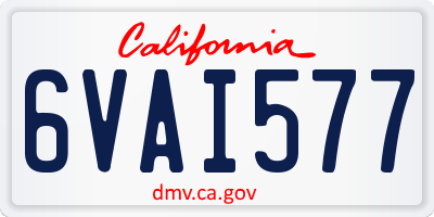 CA license plate 6VAI577
