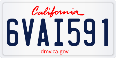 CA license plate 6VAI591