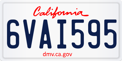 CA license plate 6VAI595