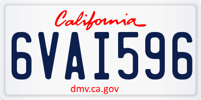 CA license plate 6VAI596