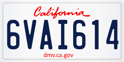 CA license plate 6VAI614