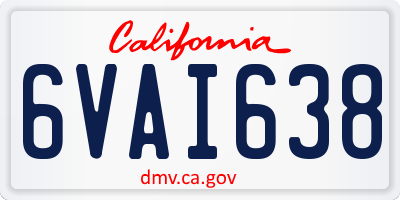 CA license plate 6VAI638