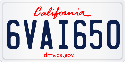 CA license plate 6VAI650