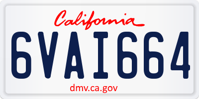 CA license plate 6VAI664