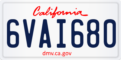 CA license plate 6VAI680