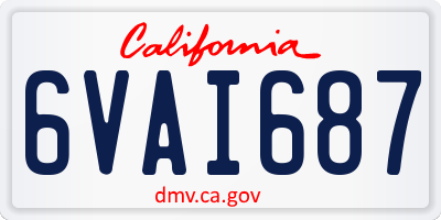 CA license plate 6VAI687