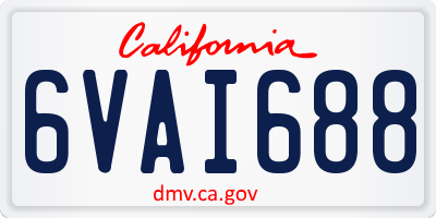 CA license plate 6VAI688