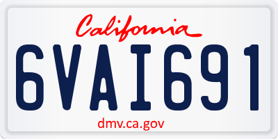 CA license plate 6VAI691