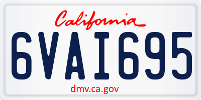 CA license plate 6VAI695