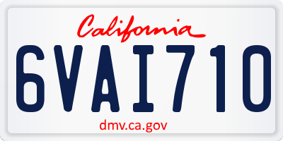 CA license plate 6VAI710