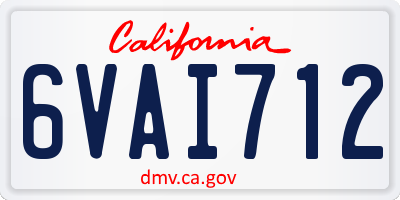 CA license plate 6VAI712