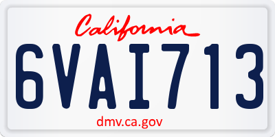 CA license plate 6VAI713