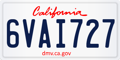 CA license plate 6VAI727