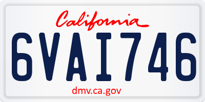 CA license plate 6VAI746